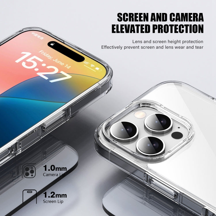 For iPhone 16 PC Hybrid TPU Full Coverage Shockproof Phone Case(Transparent) - iPhone 16 Cases by PMC Jewellery | Online Shopping South Africa | PMC Jewellery | Buy Now Pay Later Mobicred