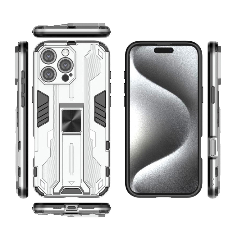 For iPhone 16 Pro Max Supersonic PC + TPU Holder Phone Case(White) - iPhone 16 Pro Max Cases by PMC Jewellery | Online Shopping South Africa | PMC Jewellery | Buy Now Pay Later Mobicred