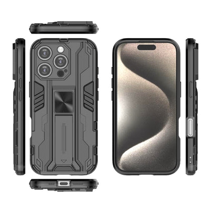 For iPhone 16 Pro Supersonic PC + TPU Holder Phone Case(Black) - iPhone 16 Pro Cases by PMC Jewellery | Online Shopping South Africa | PMC Jewellery | Buy Now Pay Later Mobicred