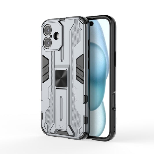 For iPhone 16 Plus Supersonic PC + TPU Holder Phone Case(Grey) - iPhone 16 Plus Cases by PMC Jewellery | Online Shopping South Africa | PMC Jewellery | Buy Now Pay Later Mobicred