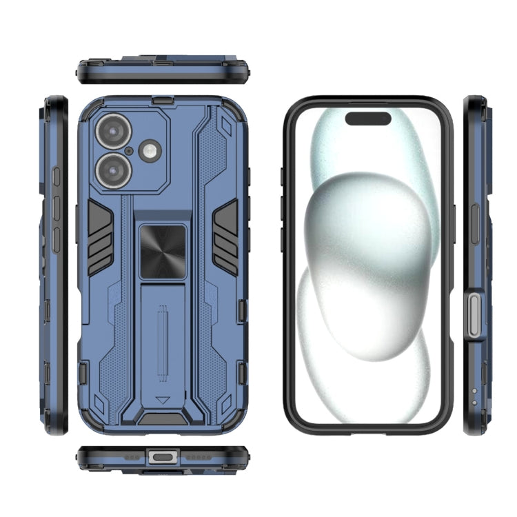 For iPhone 16 Supersonic PC + TPU Holder Phone Case(Grey) - iPhone 16 Cases by PMC Jewellery | Online Shopping South Africa | PMC Jewellery | Buy Now Pay Later Mobicred