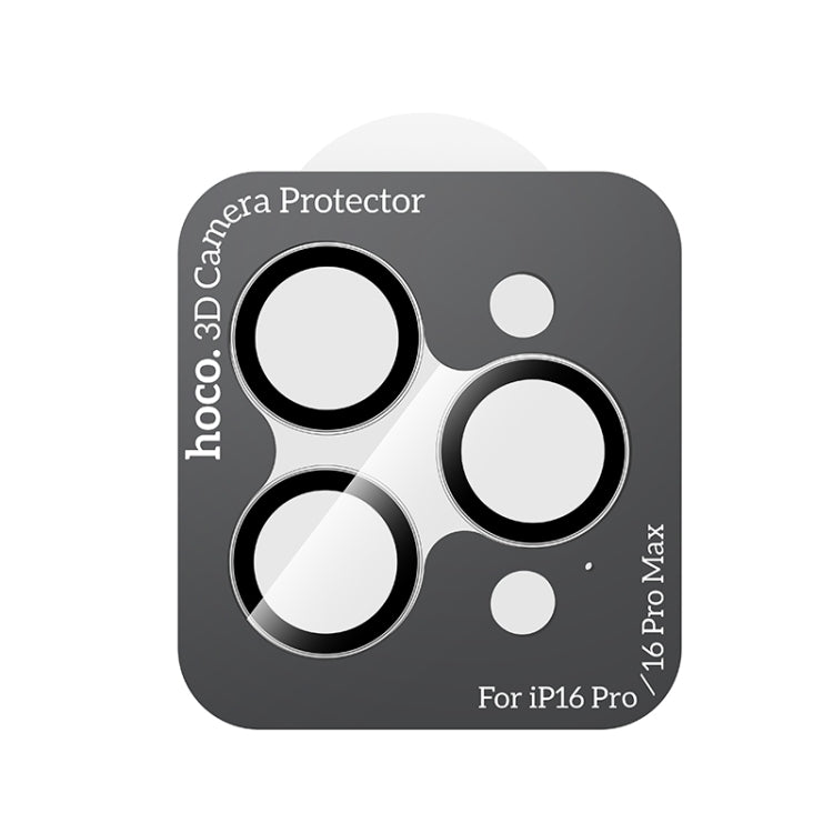 For iPhone 16 Pro / 16 Pro Max hoco V15 Invisible 3D Metal Lens Protective Film(Black) - iPhone 16 Pro Tempered Glass by hoco | Online Shopping South Africa | PMC Jewellery | Buy Now Pay Later Mobicred