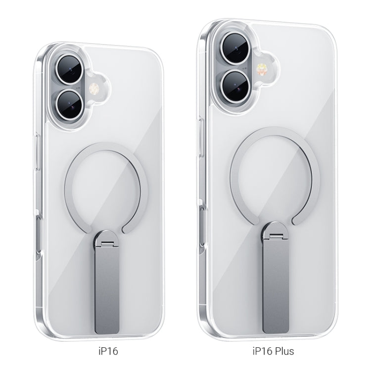 For iPhone 16 Plus hoco AS10 Pole Stand MagSafe Magnetic Phone Protective Case(Transparent) - iPhone 16 Plus Cases by hoco | Online Shopping South Africa | PMC Jewellery | Buy Now Pay Later Mobicred