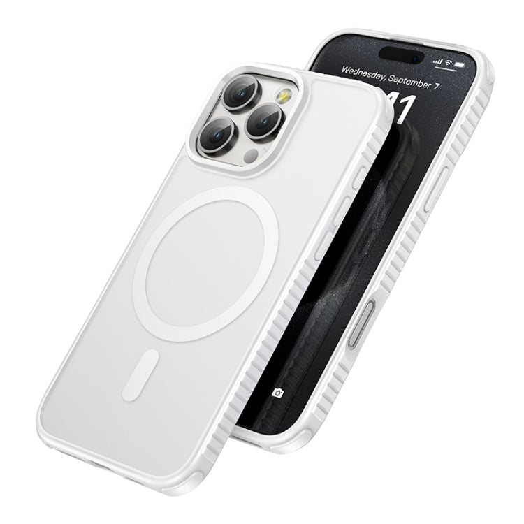 For iPhone 16 Pro hoco Cool Shield MagSafe Shockproof Phone Case(White) - iPhone 16 Pro Cases by hoco | Online Shopping South Africa | PMC Jewellery | Buy Now Pay Later Mobicred