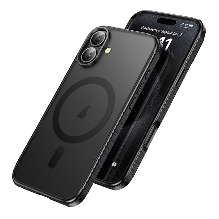 For iPhone 16 Plus hoco Cool Shield MagSafe Shockproof Phone Case(Black) - iPhone 16 Plus Cases by hoco | Online Shopping South Africa | PMC Jewellery | Buy Now Pay Later Mobicred