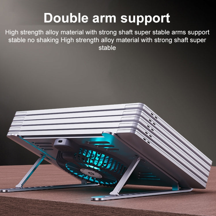 R- JUST HZ44 Aluminum Alloy Laptop Cooling Stand(Silver) - MacBook Holder by R-JUST | Online Shopping South Africa | PMC Jewellery | Buy Now Pay Later Mobicred