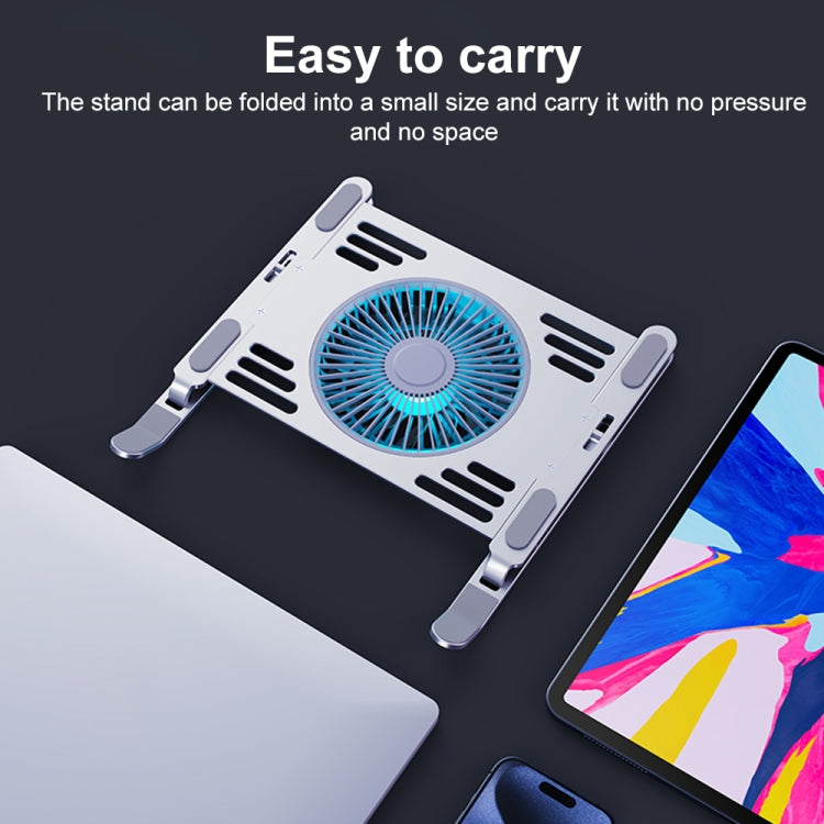 R- JUST HZ44 Aluminum Alloy Laptop Cooling Stand(Silver) - MacBook Holder by R-JUST | Online Shopping South Africa | PMC Jewellery | Buy Now Pay Later Mobicred