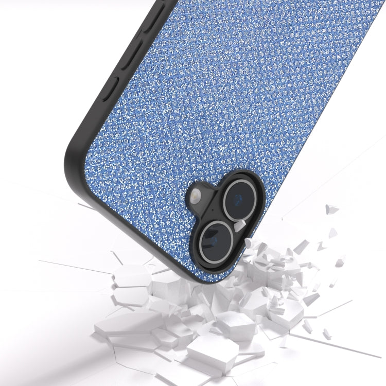 For iPhone 16 Diamond Black Frame Phone Case(Sapphire Blue) - iPhone 16 Cases by PMC Jewellery | Online Shopping South Africa | PMC Jewellery | Buy Now Pay Later Mobicred