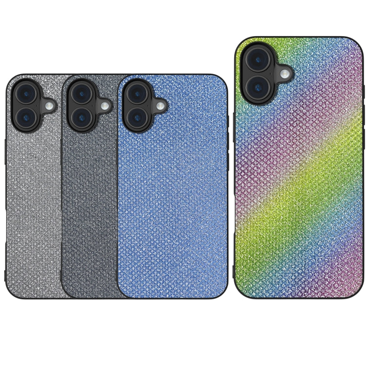 For iPhone 16 Diamond Black Frame Phone Case(Rainbow Diamond) - iPhone 16 Cases by PMC Jewellery | Online Shopping South Africa | PMC Jewellery | Buy Now Pay Later Mobicred