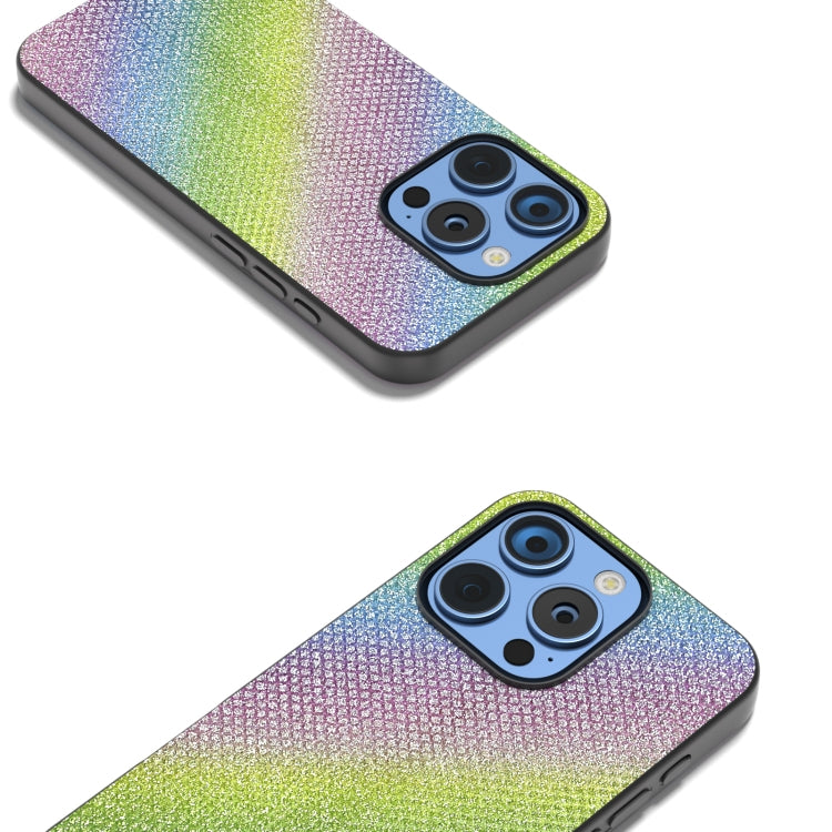 For iPhone 16 Pro Diamond Black Frame Phone Case(Rainbow Diamond) - iPhone 16 Pro Cases by PMC Jewellery | Online Shopping South Africa | PMC Jewellery | Buy Now Pay Later Mobicred