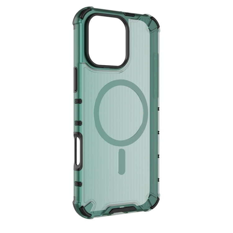 For iPhone 16 Pro Max Grating Airbag Shockproof MagSafe Frosted Phone Case(Green) - iPhone 16 Pro Max Cases by PMC Jewellery | Online Shopping South Africa | PMC Jewellery | Buy Now Pay Later Mobicred