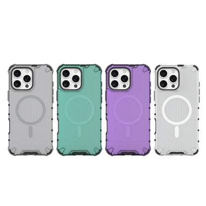 For iPhone 16 Pro Grating Airbag Shockproof MagSafe Frosted Phone Case(Purple) - iPhone 16 Pro Cases by PMC Jewellery | Online Shopping South Africa | PMC Jewellery | Buy Now Pay Later Mobicred