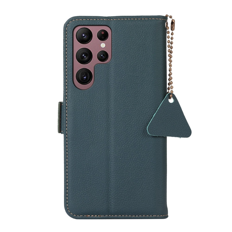 For Samsung Galaxy S25 Ultra 5G Side-Magnetic TJ Genuine Leather RFID Phone Case(Green) - Galaxy S25 Ultra 5G Cases by PMC Jewellery | Online Shopping South Africa | PMC Jewellery | Buy Now Pay Later Mobicred