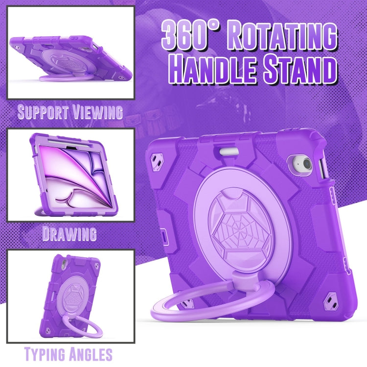 For iPad Air 11 2024 Spider Rotation Handle Silicone Hybrid PC Tablet Case(Purple) - iPad Air 11 2024 Cases by PMC Jewellery | Online Shopping South Africa | PMC Jewellery | Buy Now Pay Later Mobicred