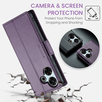 For Redmi 13 CaseMe 023 Butterfly Buckle Litchi Texture RFID Anti-theft Leather Phone Case(Pearly Purple) - Redmi 13 Cases by CaseMe | Online Shopping South Africa | PMC Jewellery | Buy Now Pay Later Mobicred