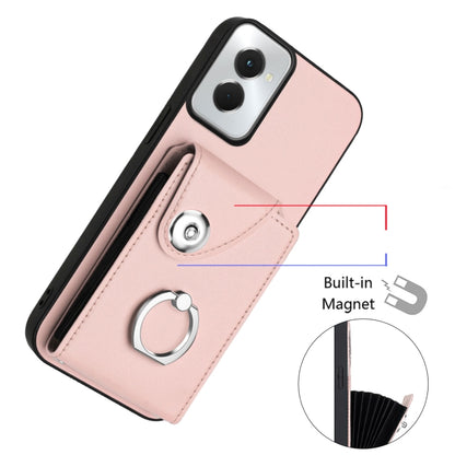 For Motorola Moto G Power 2024 5G Organ Card Bag Ring Holder Phone Case with Long Lanyard(Pink) - Motorola Cases by PMC Jewellery | Online Shopping South Africa | PMC Jewellery | Buy Now Pay Later Mobicred