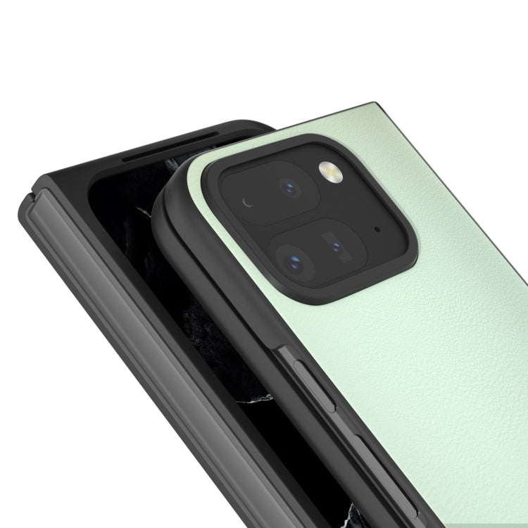 For Google Pixel 9 Pro Fold PU Leather Black Frame Full Coverage Phone Case(Light Green) - Google Cases by PMC Jewellery | Online Shopping South Africa | PMC Jewellery | Buy Now Pay Later Mobicred