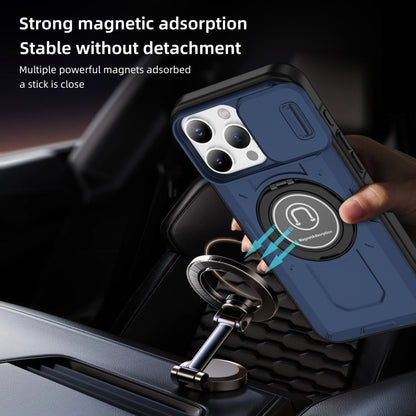 For iPhone 16 Pro Sliding Camshield TPU Hybrid PC Magnetic Holder Phone Case(Dark Blue) - iPhone 16 Pro Cases by PMC Jewellery | Online Shopping South Africa | PMC Jewellery | Buy Now Pay Later Mobicred