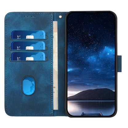 For iPhone 16 Pro Max YX0080 Grid Butterfly Embossed Pattern Flip Leather Phone Case with Lanyard(Dark Blue) - iPhone 16 Pro Max Cases by PMC Jewellery | Online Shopping South Africa | PMC Jewellery | Buy Now Pay Later Mobicred