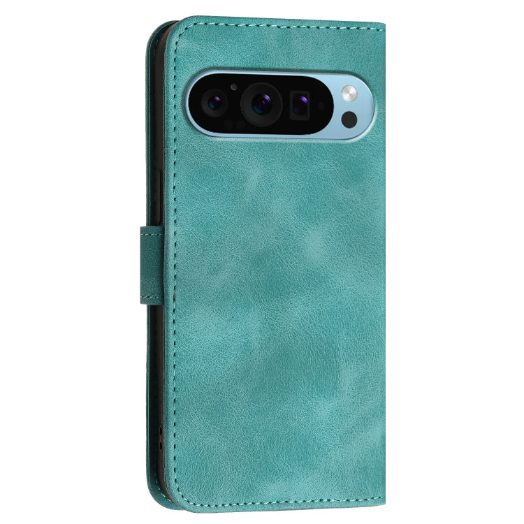 For Google Pixel 9 Pro XL YX0080 Grid Butterfly Embossed Pattern Flip Leather Phone Case with Lanyard(Light Blue) - Google Cases by PMC Jewellery | Online Shopping South Africa | PMC Jewellery | Buy Now Pay Later Mobicred