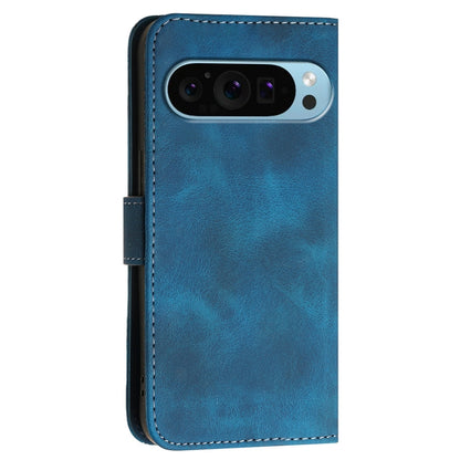 For Google Pixel 9 / 9 Pro YX0080 Grid Butterfly Embossed Pattern Flip Leather Phone Case with Lanyard(Dark Blue) - Google Cases by PMC Jewellery | Online Shopping South Africa | PMC Jewellery | Buy Now Pay Later Mobicred