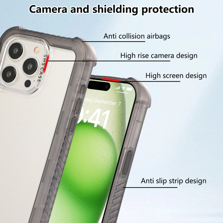 For iPhone 16 Pro Transparent Matte TPU Hybrid PC 3-in-1 Phone Case(Grey) - iPhone 16 Pro Cases by PMC Jewellery | Online Shopping South Africa | PMC Jewellery | Buy Now Pay Later Mobicred