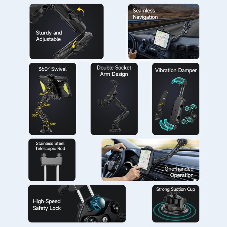 Ulefone UAN02 Armor Mount Max Car Phone Tablet Holder(Black) - Car Holders by Ulefone | Online Shopping South Africa | PMC Jewellery | Buy Now Pay Later Mobicred