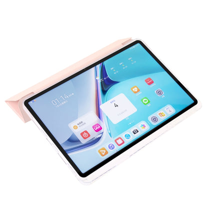 For Huawei Matepad SE 11 2024 Clear Acrylic 3-Fold Leather Tablet Case(Pink) - Huawei by PMC Jewellery | Online Shopping South Africa | PMC Jewellery | Buy Now Pay Later Mobicred