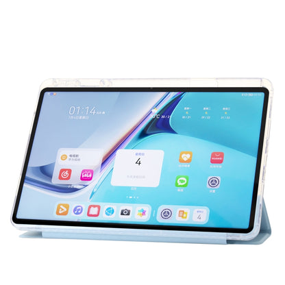 For Huawei Matepad SE 11 2024 Clear Acrylic 3-Fold Leather Tablet Case(Ice Blue) - Huawei by PMC Jewellery | Online Shopping South Africa | PMC Jewellery | Buy Now Pay Later Mobicred