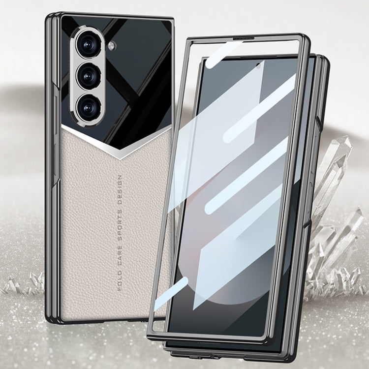 For Samsung Galaxy Z Fold6 GKK Integrated Plating Leather Knight Full Coverage Phone Case(Carbon Fibre) - Galaxy Z Fold6 5G Cases by GKK | Online Shopping South Africa | PMC Jewellery | Buy Now Pay Later Mobicred