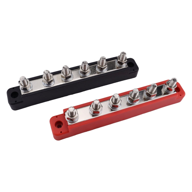 Pair 6 Way 48V 150A M6 Power Distribution Block Terminal Studs with 12pcs Terminals(Black + Red) - Booster Cable & Clip by PMC Jewellery | Online Shopping South Africa | PMC Jewellery | Buy Now Pay Later Mobicred