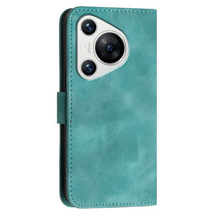 For Huawei Pura 70 YX0080 Grid Butterfly Embossed Pattern Flip Leather Phone Case with Lanyard(Light Blue) - Huawei Cases by PMC Jewellery | Online Shopping South Africa | PMC Jewellery | Buy Now Pay Later Mobicred