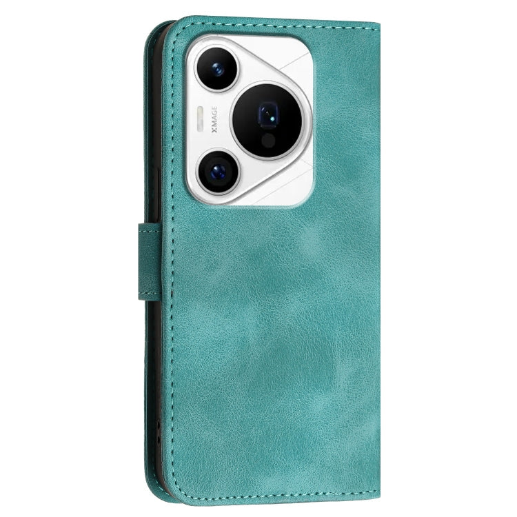 For Huawei Pura 70 Pro / 70 Pro+ YX0080 Grid Butterfly Embossed Pattern Flip Leather Phone Case with Lanyard(Light Blue) - Huawei Cases by PMC Jewellery | Online Shopping South Africa | PMC Jewellery | Buy Now Pay Later Mobicred