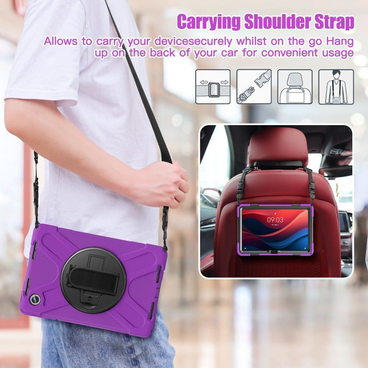 For Lenovo Tab M11 /Xiaomi Pad 11 2024 Rotatable Holder Silicone Hybrid PC Tablet Case with Shoulder Strap(Purple) - Lenovo by PMC Jewellery | Online Shopping South Africa | PMC Jewellery | Buy Now Pay Later Mobicred