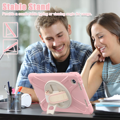 For Lenovo Tab M11 /Xiaomi Pad 11 2024 Rotatable Holder Silicone Hybrid PC Tablet Case with Shoulder Strap(Pink) - Lenovo by PMC Jewellery | Online Shopping South Africa | PMC Jewellery | Buy Now Pay Later Mobicred