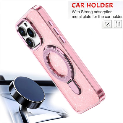 For iPhone 16 Pro Max Glitter Ring Holder MagSafe Phone Case(Pink) - iPhone 16 Pro Max Cases by PMC Jewellery | Online Shopping South Africa | PMC Jewellery | Buy Now Pay Later Mobicred