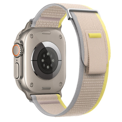 For Apple Watch Ultra 2 49mm Dual-Section Loop Nylon Watch Band(Yellow Beige) - Watch Bands by PMC Jewellery | Online Shopping South Africa | PMC Jewellery | Buy Now Pay Later Mobicred