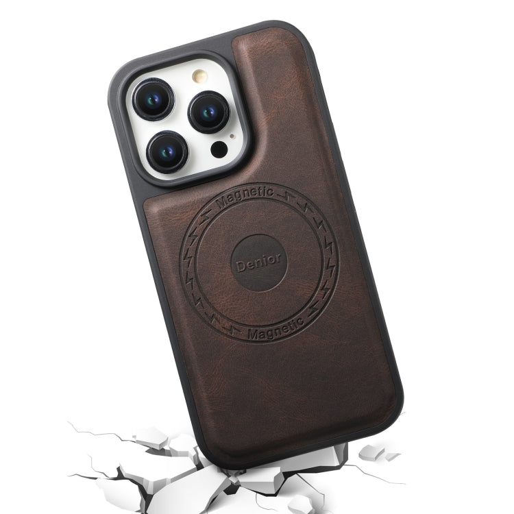 For iPhone 16 Plus Denior A13 Skin Feel MagSafe Phone Case(Brown) - iPhone 16 Plus Cases by Denior | Online Shopping South Africa | PMC Jewellery | Buy Now Pay Later Mobicred