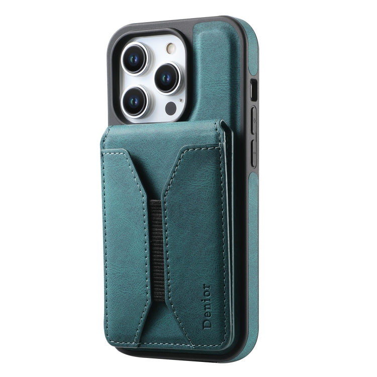 For iPhone 16 Denior D17 Skin Feel MagSafe Detachable Card Slot Phone Case(Blue) - iPhone 16 Cases by Denior | Online Shopping South Africa | PMC Jewellery | Buy Now Pay Later Mobicred