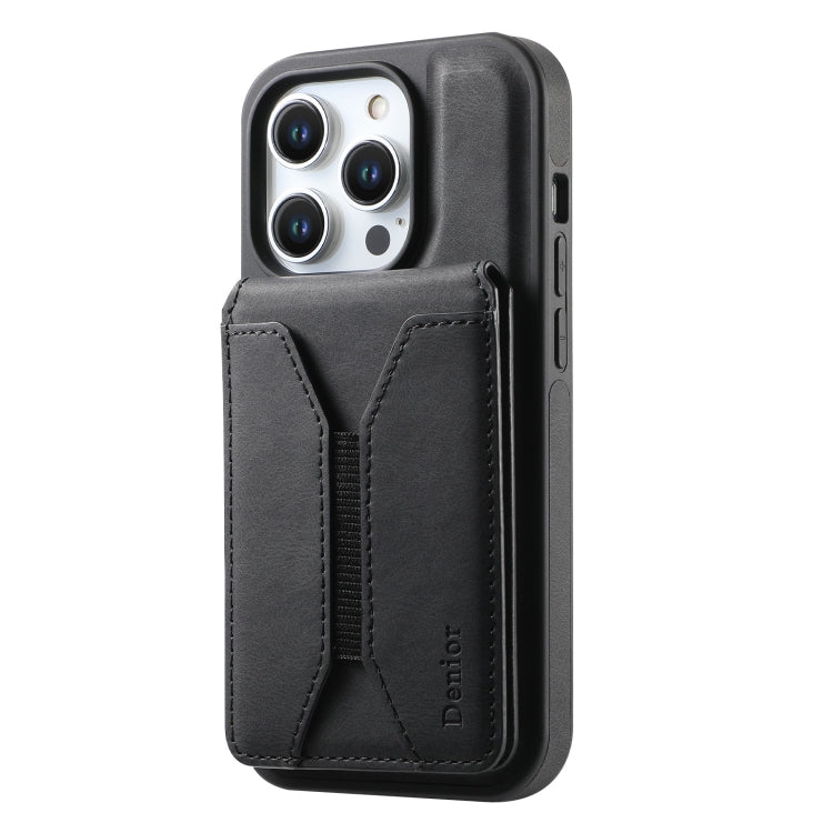 For iPhone 16 Denior D17 Skin Feel MagSafe Detachable Card Slot Phone Case(Black) - iPhone 16 Cases by Denior | Online Shopping South Africa | PMC Jewellery | Buy Now Pay Later Mobicred