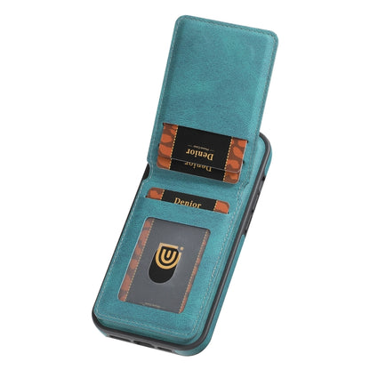 For iPhone 16 Pro Denior D17 Skin Feel MagSafe Detachable Card Slot Phone Case(Blue) - iPhone 16 Pro Cases by Denior | Online Shopping South Africa | PMC Jewellery | Buy Now Pay Later Mobicred