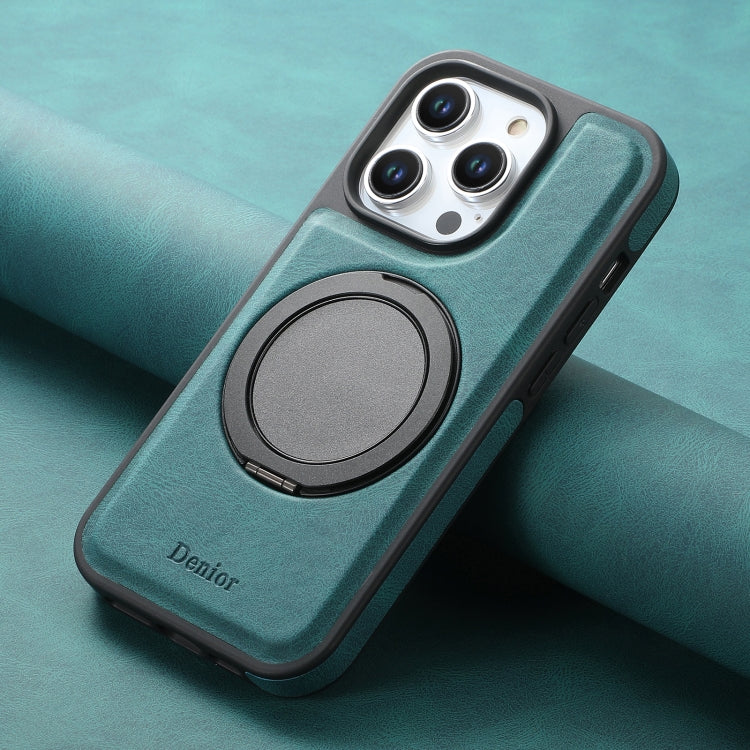 For iPhone 16 Denior A14 Skin Feel Rotating Holder MagSafe Phone Case(Blue) - iPhone 16 Cases by Denior | Online Shopping South Africa | PMC Jewellery | Buy Now Pay Later Mobicred