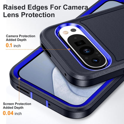 For Google Pixel 9 Pro Rugged PC + Silicone Phone Case with Holder(Dark Blue+Royal Blue) - Google Cases by PMC Jewellery | Online Shopping South Africa | PMC Jewellery | Buy Now Pay Later Mobicred