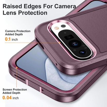 For Google Pixel 9 Pro Rugged PC + Silicone Phone Case with Holder(Purple+Pink) - Google Cases by PMC Jewellery | Online Shopping South Africa | PMC Jewellery | Buy Now Pay Later Mobicred