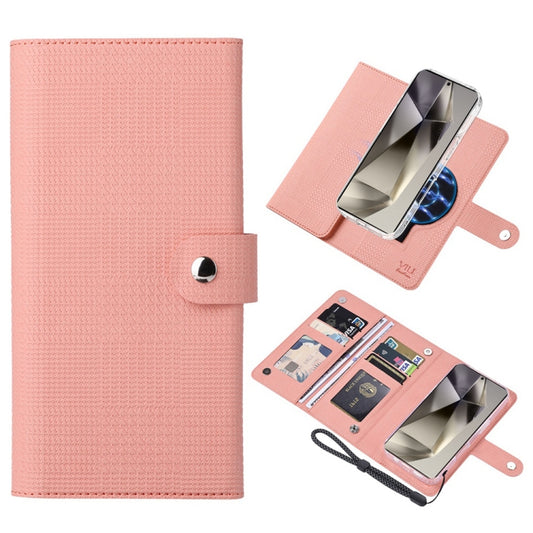 For Samsung Galaxy S24 Ultra 5G ViLi GHA-C Series RFID MagSafe Magnetic Flip Leather Phone Case(Pink) - Galaxy S24 Ultra 5G Cases by ViLi | Online Shopping South Africa | PMC Jewellery | Buy Now Pay Later Mobicred