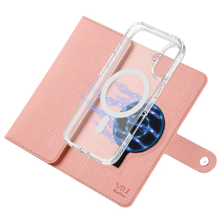 For Samsung Galaxy S24+ 5G ViLi GHA-C Series RFID MagSafe Magnetic Flip Leather Phone Case(Pink) - Galaxy S24+ 5G Cases by ViLi | Online Shopping South Africa | PMC Jewellery | Buy Now Pay Later Mobicred