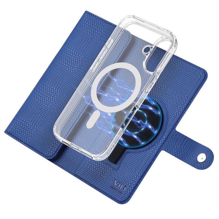 For Samsung Galaxy S24 5G ViLi GHA-C Series RFID MagSafe Magnetic Flip Leather Phone Case(Blue) - Galaxy S24 5G Cases by ViLi | Online Shopping South Africa | PMC Jewellery | Buy Now Pay Later Mobicred