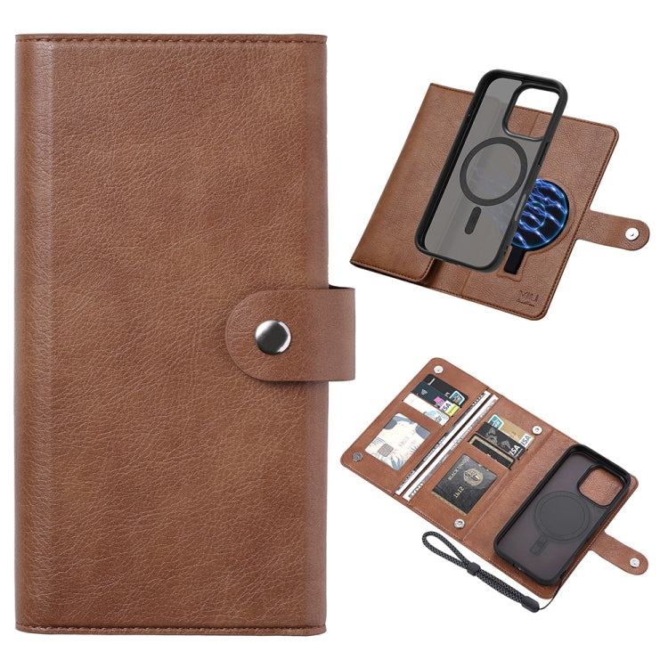 For iPhone 16 Pro ViLi GVA Series MagSafe Magnetic RFID Leather Phone Case(Brown) - iPhone 16 Pro Cases by ViLi | Online Shopping South Africa | PMC Jewellery | Buy Now Pay Later Mobicred