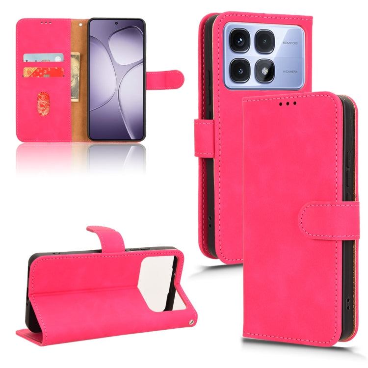 For Redmi K70 Ultra Skin Feel Magnetic Flip Leather Phone Case(Rose Red) - Xiaomi Cases by PMC Jewellery | Online Shopping South Africa | PMC Jewellery | Buy Now Pay Later Mobicred