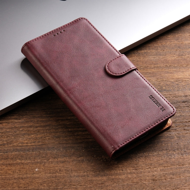 For iPhone 16 Pro Max N.BEKUS CSJ-P1 Solid Color Leather Phone Case(Wine Red) - iPhone 16 Pro Max Cases by N.BEKUS | Online Shopping South Africa | PMC Jewellery | Buy Now Pay Later Mobicred